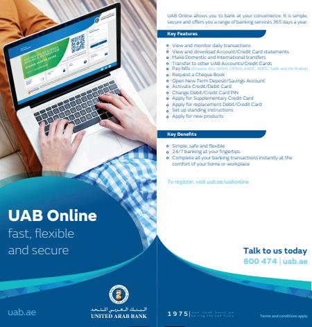 United Arab Bank catalogue | Online Banking | 31/01/2022 - 30/06/2022