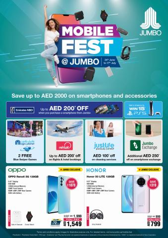 Technology & Electronics offers in Sharjah | Jumbo Mobile Fest 2022 e-Catalogue in Jumbo | 24/06/2022 - 17/07/2022