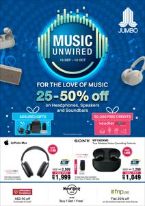 Technology & Electronics offers in Al Ain | Music Unwired Offers in Jumbo | 25/09/2023 - 10/11/2023
