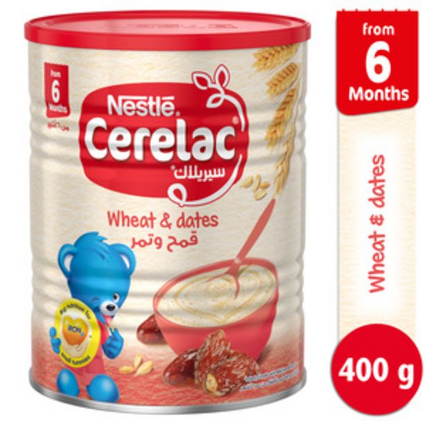 Nestle Cerelac Wheat & Dates From 6 Months 400g offers at 23,75 Dhs
