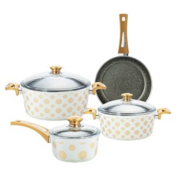 Fatafeat Cookware Set 7pcs White FT-7PS-W CLC offers at 179 Dhs