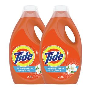 Tide Automatic Power Gel Laundry Detergent Morning Fresh Scent 2 x 2.8Litre offers at 63,25 Dhs in Lulu Hypermarket