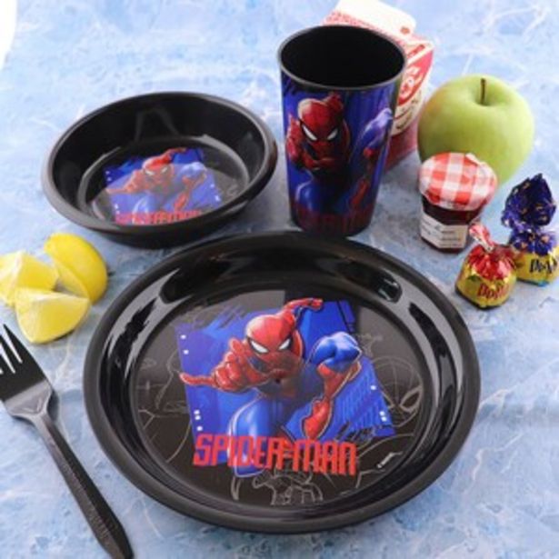 Spiderman Plastic Break Fast 3pcs Set TRHA1932 offers at 7,5 Dhs