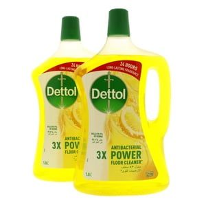 Dettol Lemon Power Antibacterial Floor Cleaner 2 x 1.8Litre offers at 39,9 Dhs in Lulu Hypermarket