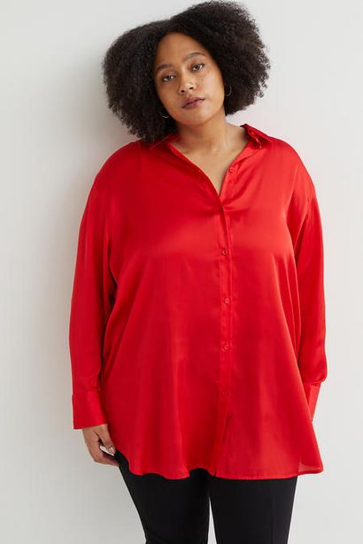 H&M+ Satin shirt offers at 50 Dhs in H&M