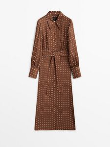 Polka Dot Print Dress - Studio offers at 859 Dhs in Massimo Dutti