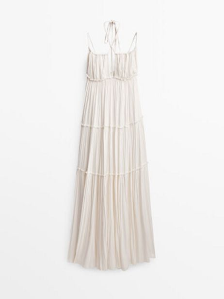 Long Pleated Dress - Studio offers at 1199 Dhs in Massimo Dutti