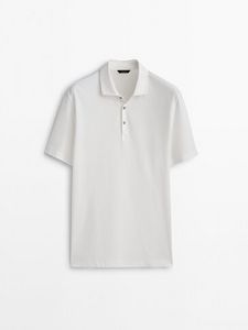 Short Sleeve Diagonal Cotton Micro-Twill Polo Shirt offers at 199 Dhs in Massimo Dutti