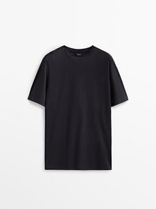 Short Sleeve Mercerised Cotton T-Shirt offers at 149 Dhs in Massimo Dutti