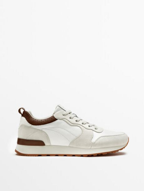 Contrast Split Suede Trainers offers at 579 Dhs in Massimo Dutti