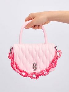 Iva Boxy Top Handle Bag               - pink offers at 350 Dhs in Charles & Keith