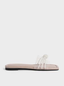 Bead Embellished Slide Sandals offers at 43 Dhs in Charles & Keith
