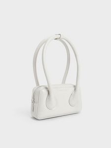 Lula Patent Double Handle Bag               - light grey offers at 350 Dhs in Charles & Keith
