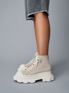 Canvas Chunky High-Top Sneakers offers at 1300 Dhs in Charles & Keith
