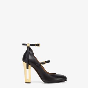 Black leather high-heeled court shoes offers at 4500 Dhs in Fendi