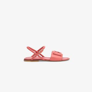 Coral nappa leather junior sandals with logo offers at 2390 Dhs in Fendi