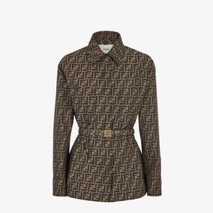 Brown canvas Go-To jacket offers at 8290 Dhs in Fendi