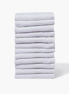 12 Piece Bathroom Towel Set - 400 GSM 100% Cotton Terry - 12 Face Towel - White Color -Quick Dry - Super Absorbent offers at 19 Dhs in Noon