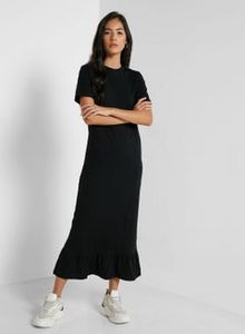 Tiered T-Shirt Dress Black offers at 39 Dhs in Noon