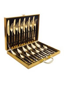 24-Piece Stainless Steel Cutlery Set Golden offers at 58 Dhs in Noon