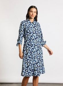 Women's Casual Shirt Collar Floral Print Long Sleeve Maxi Dress 2-Blueprint/White offers at 37 Dhs in Noon