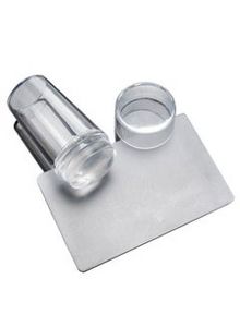 Nail Art Stamping Stamper With Cap Scraper Clear/Grey offers at 10 Dhs in Noon