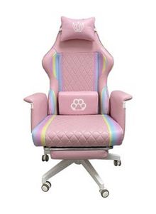 Gaming Chair with Footrest Massage Racing Office Computer Ergonomic Chair PU Reclining Video Game Chair Adjustable Armrest High Back Esports Chair with Headrest and Lumbar Support (Pink) offers at 550 Dhs in Noon