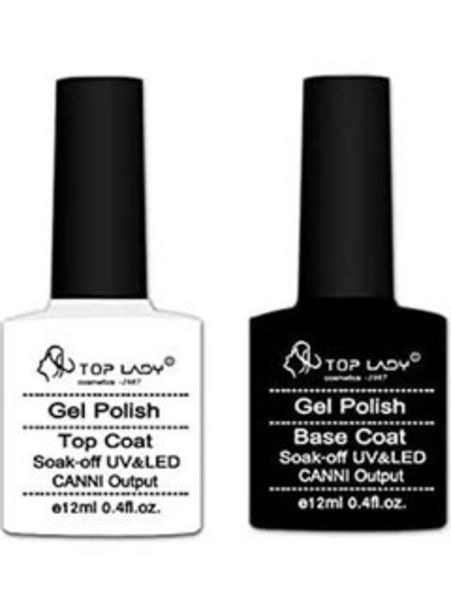 Gel Nail Polish Base and Top Coat Soak off UV LED Drying Long Set 12ml Clear offers at 30 Dhs in Noon