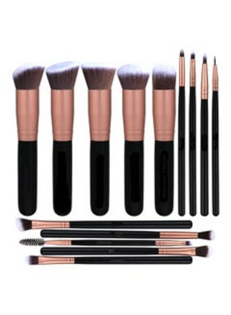 14-Piece Makeup Multi Use Brush Set Rose Gold/Black offers at 21,9 Dhs in Noon