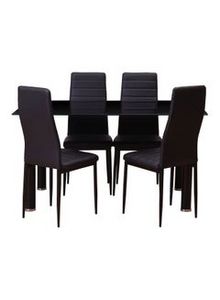 5-Piece Uniqa Dining Set Black offers at 375 Dhs in Noon