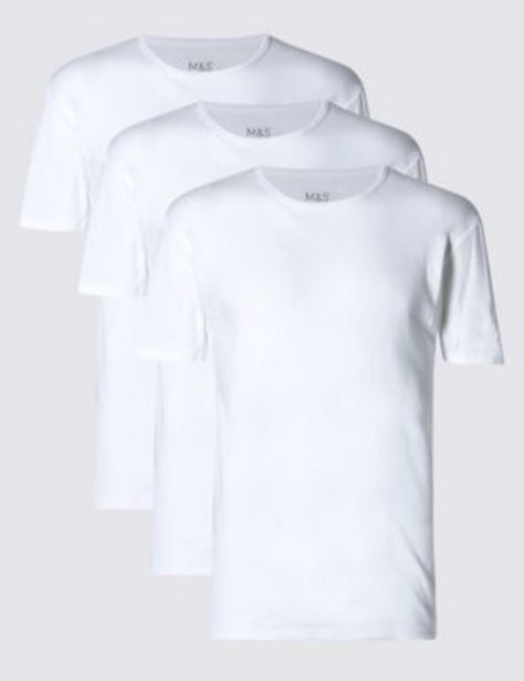 3pk Pure Cotton T-Shirt Vests offers at 89 Dhs in Marks & Spencer