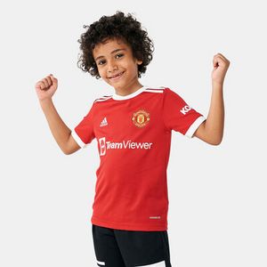 Kids' Manchester United Home Shorts - 2021/22 offers at 213 Dhs in Sun & Sand Sports
