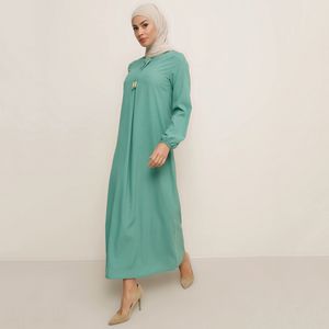 Women Solid Round Neck Maxi Dress Tavin By Modanisa offers at 54 Dhs in Centrepoint