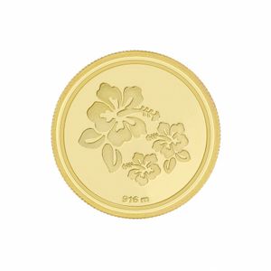 916 Purity 1 Grams Flower Gold Coin MGFL916P001G offers at 264 Dhs in Malabar Gold & Diamonds