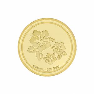 916 Purity 4 Grams Flower Gold Coin MGFL916P004G offers at 1028 Dhs in Malabar Gold & Diamonds