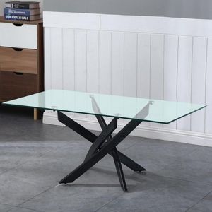 Leonardo Coffee Table-Glass / Powder Coated Black offers at 309 Dhs in Danube Home