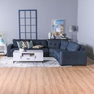 Elletto Fabric Corner with Motorized sofa Bed + Storage - Deep Blue offers at 5219 Dhs in Danube Home