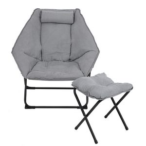 Eva Folding Chair & Foot Stool, Grey offers at 209 Dhs in Homes R Us