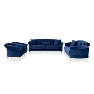 Verona Fabric Upholstered 8-seater Sofa Set - Blue offers at 3997 Dhs in Homes R Us