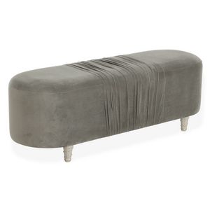 Zakiya Microsuede Upholstered Bench - Grey offers at 1075 Dhs in Homes R Us