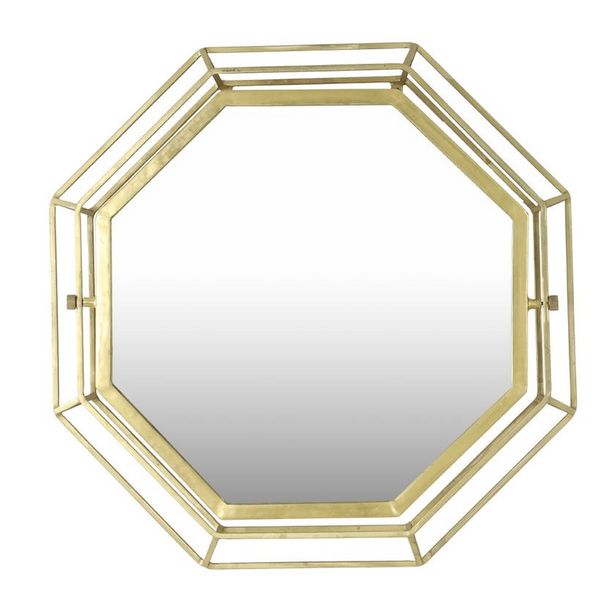 Avalon Hexagon Metal Wall Mirror - Gold offers at 398 Dhs in Homes R Us