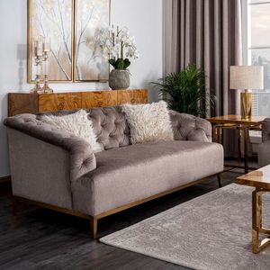 Clara 2-Seater Fabric Upholstered Sofa - Camel offers at 1993 Dhs in Homes R Us