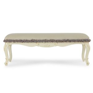 Salma Microsuede Upholstered Wooden Bench - Cream offers at 1295 Dhs in Homes R Us