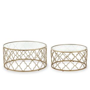 Marky Metal Nesting Coffee Tables - Set of 2 - Gold offers at 897 Dhs in Homes R Us
