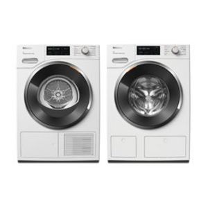 Miele WWI 860 WPS + TWL 780 WP Bundle, Lotus White offers at 17800 Dhs in Jumbo