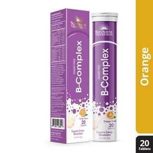 Sunshine Nutrition B-Complex Sugar Free Orange Flavor Effervescent Tablets 20's offers at 18,38 Dhs in Life Pharmacy