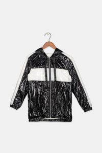 Kids Girl Long Sleeve Windbreaker Jacket, Black and White offers at 71 Dhs in Brands for Less