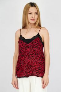 Women V-neck Sleeveless Printed Camisole, Red offers at 21 Dhs in Brands for Less