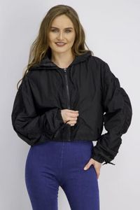 Women Petite Windbreaker Jacket, Black offers at 42 Dhs in Brands for Less