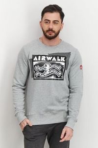 Men Crew Neck Printed Long Sleeve Sweatshirts, Grey Heather offers at 55 Dhs in Brands for Less